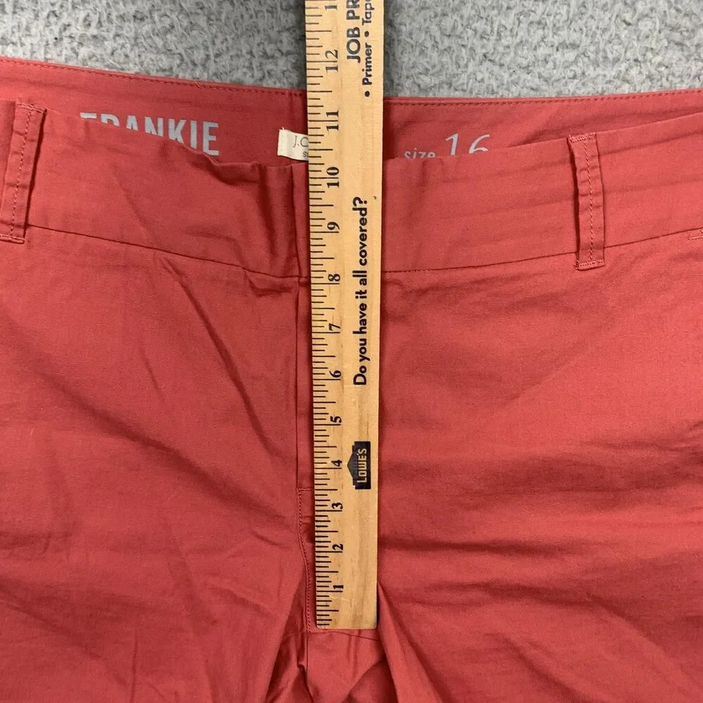 J.Crew Frankie Shorts Womens 16 Pink Chino Twill Stretch Bermuda Flat Front